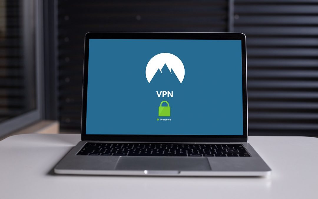 Laptop showing VPN on its screen